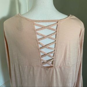 NWOT Light Pink Lattice-Back Top